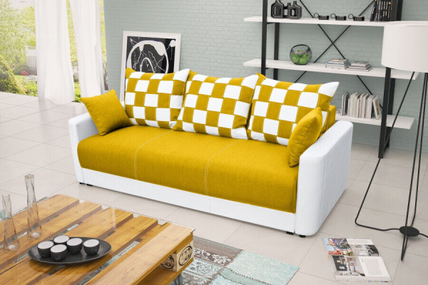 Sofa bed 3-Seater with sleeping function and bed base - Comfortable folding sofa