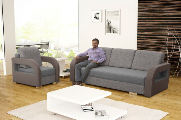 Sofa bed folding couch 3-seater sleeping function + bed base couch design sofa