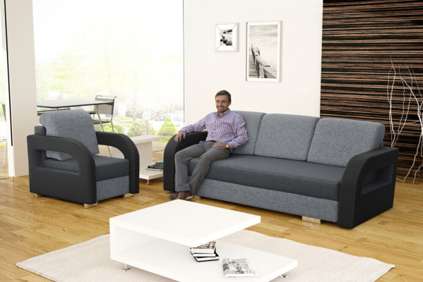 Sofa bed folding couch 3-seater sleeping function + bed base couch design sofa