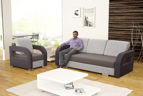Sofa bed folding couch 3-seater sleeping function + bed base couch design sofa