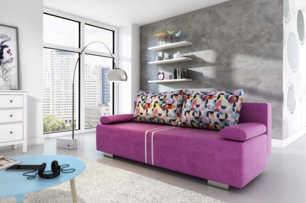Sofa bed Fabric Sofa Couch Textile Upholstery new Suite Bed function 3 Seat