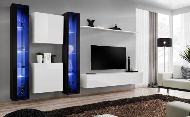 Group Wall unit Modern Wall shelf Designer wall cabinet Luxury Wood Furnishings