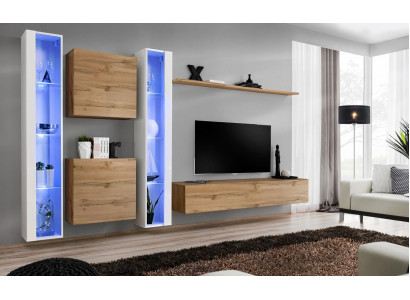 Living room furniture Wall cabinet TV lowboard Brown sideboard Complete Furnishings