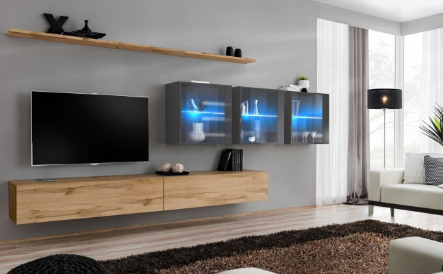 Complete 7-piece wall unit 340cm TV lowboard sideboard wall cabinet luxury furnishings