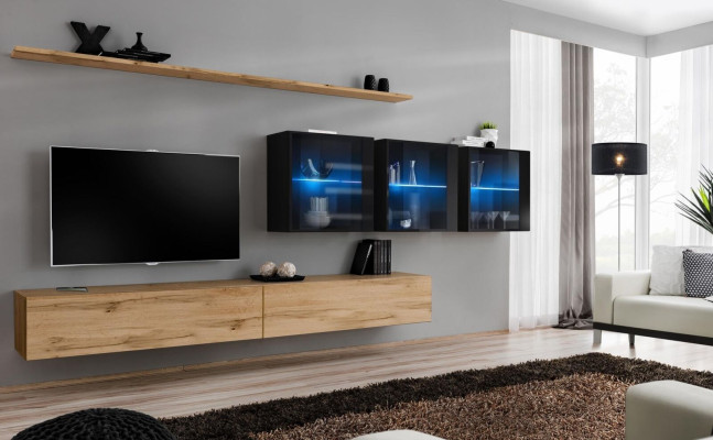 Wall unit 340cm Luxury Furniture Wall Cabinet Modern Complete Wall Shelf Design
