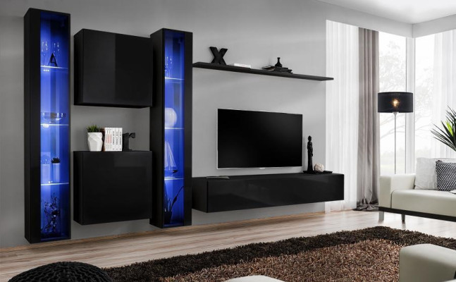 Living room furniture set designer 2x wall cabinet hanging display case Furnishings