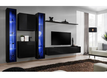 Living room furniture set designer 2x wall cabinet hanging display case Furnishings