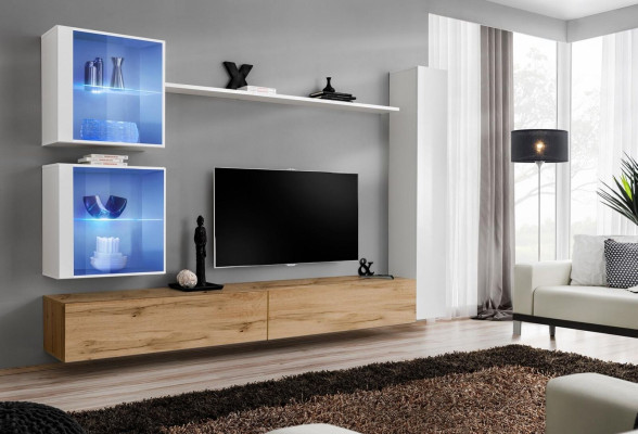 Living room Complete Wall unit Set 6 pieces. Designer Luxury Furnishings Wall Cabinet