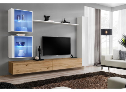 Living room Complete Wall unit Set 6 pieces. Designer Luxury Furnishings Wall Cabinet