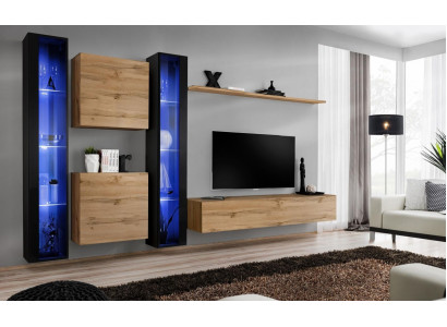 Living Furniture Complete Wall unit Wardrobe Wall Cabinet Set Hanging Display case Furnishings