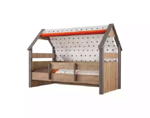 Suite Bed Kinderfurniture Childrens room Brown Bed Frame 6-piece Wood Set
