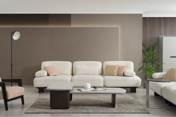 White Upholstery Living room Suite 2x Sofas Coffee tables Side table