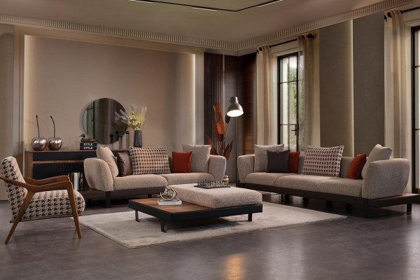 Dark Beige Sofa set 4 Seater Two Seater Luxurious Living room Armchair