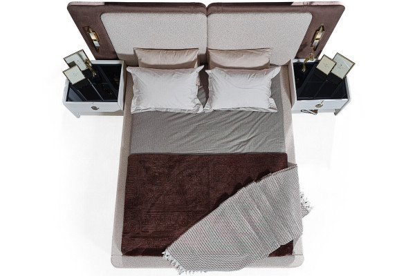 Stylish Bedroom Furniture Designer Bed 2x Nightstands Wardrobe