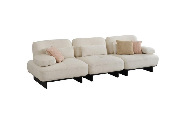 Elegant four-seater designer living room white 4-seater fabric couch furniture