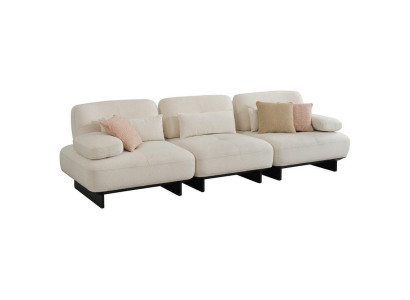 Elegant four-seater designer living room white 4-seater fabric couch furniture