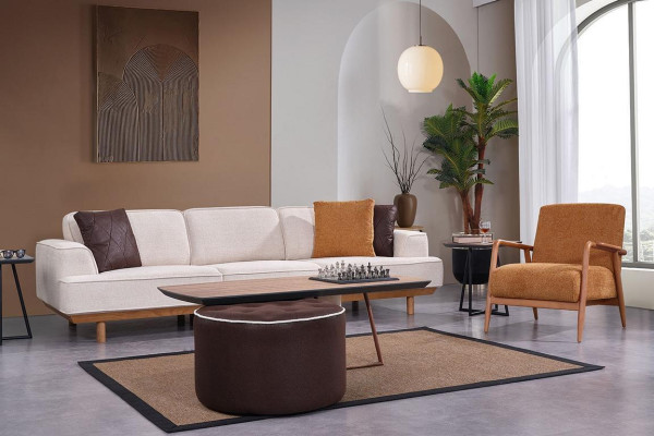 Complete e Living room Sofa set Designer Upholstery Armchair four seater