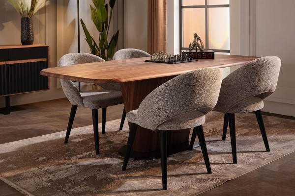 Complete e Dining room Suite Rectangular Dining table 4x Upholstery Chairs