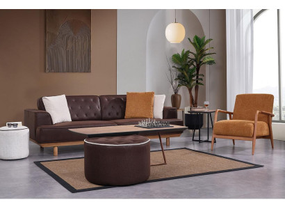 Elegant Living Room Furniture Modern 3-Seater Luxurious Single Seater 2-Piece Set