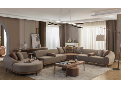 Modern Beige Corner sofa U-shape Living landscape Living room Luxury Sofas