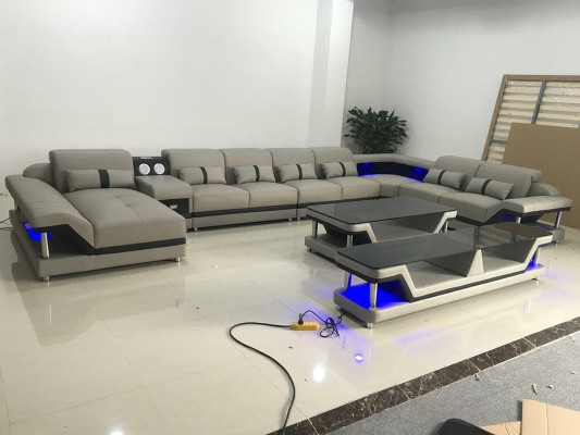 Design Sofa Complete set Suite Upholstery Corner sofa Corner sofa Couch Sideboard Table
