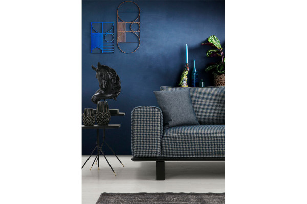 Designer Gray Couch Luxurious Living room 3-Seater Textile Sofa Three