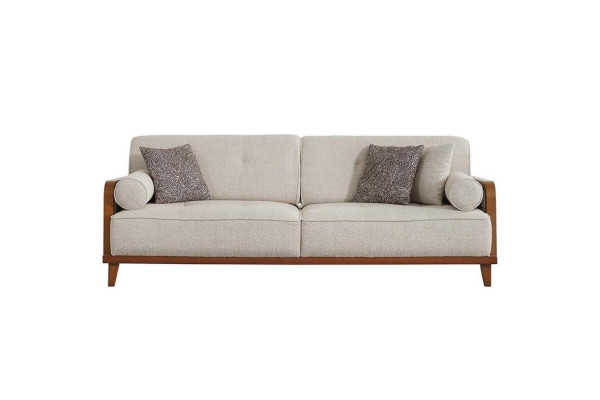 Living room Designer 3-Seater Sofa Luxury Upholstery Couch Wooden Frame new