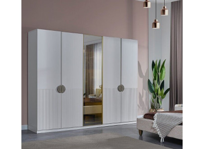 Modern White Wardrobe Bedroom 4 Door Wood Wardrobe Furniture