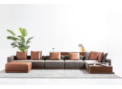 Upholstered sofa Corner suite Corner sofa L-shape fabric sofa Couch Modern Sofa Gray
