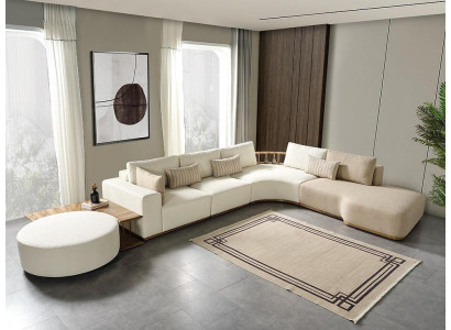 White Corner sofa Modern Living room Furniture Designer Couch Textile Sofa 2pcs