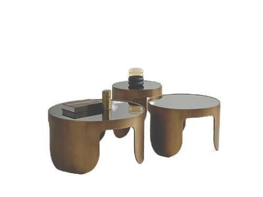 Luxurious coffee table suite designer 3x coffee table and round table set