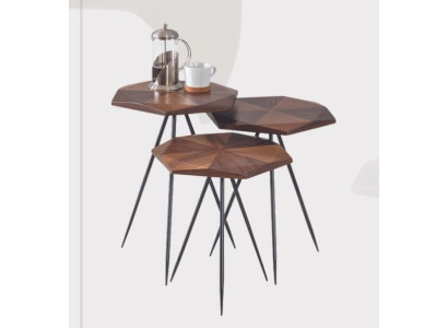 Set 3x Coffee table Coffee table Side table Designer Living room table Tables