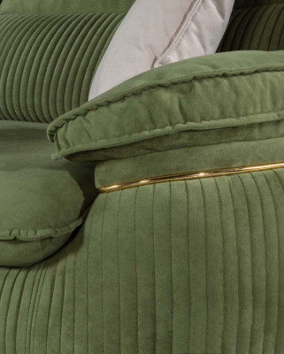 Modern Textile Sofas 3 Seat Couch Three Seater Upholstery Furniture Color Green