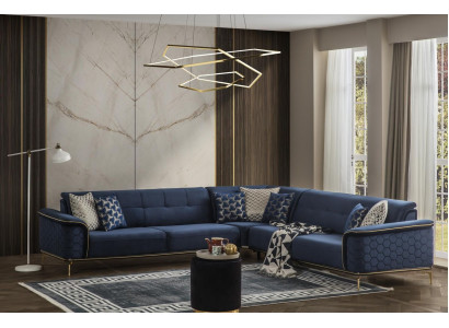 Luxury Corner sofa Royal Blue e Velvet Couch Corner suite Sofa Couches Living landscape new