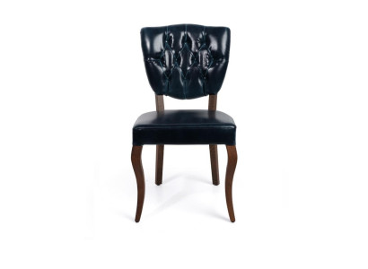Dark Blue Chesterfield Single Seat Designer Leather Chair Luxury Dining Room Furniture