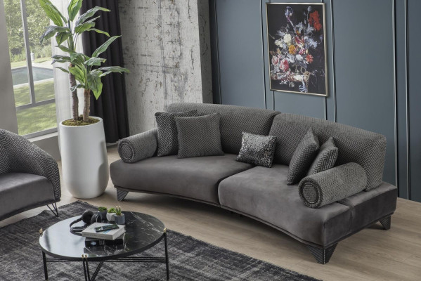 Luxury Sofa Three Seater 3 Seater Sofas Living room Curved Couch Fabric Design new