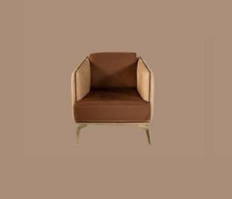 Modern Armchair Single Seater Brown Armchair 1 Seater Upholstery Textile Fabric