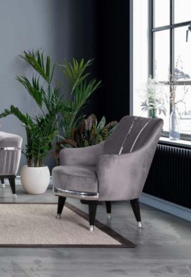Armchair Single Seater Sofas Living room Textile Fabric Furniture Color Gray