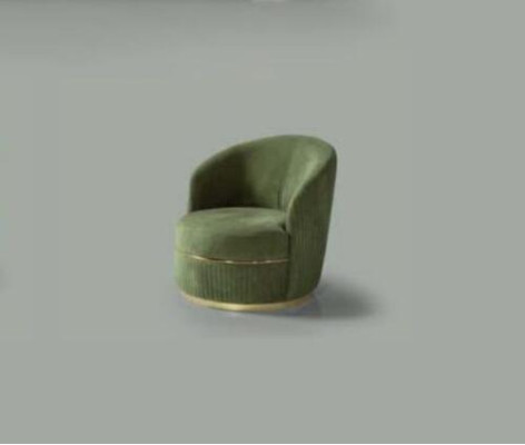 Modern Round Armchair Single Seat Upholstery Designer Textile Fabric