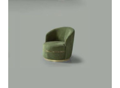 Modern Round Armchair Single Seat Upholstery Designer Textile Fabric