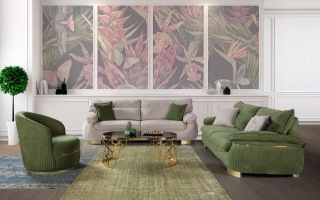 Modern Round Armchair Single Seat Upholstery Designer Textile Fabric