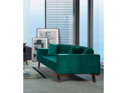 Black Sofa 3 Seater Textile Couch Three Seater Upholstery Furniture