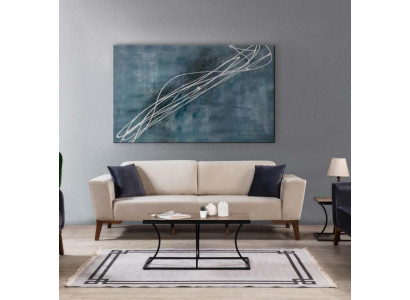 Living room Sofa Design Three Seater Modern Couch Beige Furniture Upholstery