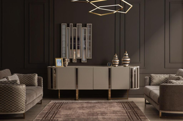 Sideboard Mirror Chest of drawers Wardrobe Chests of drawers Designer Luxury Cabinets Wood Modern