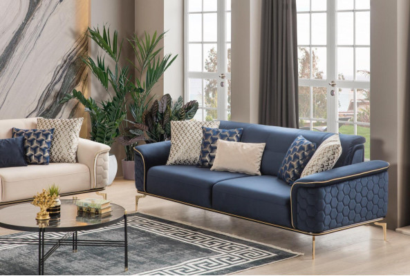 Three Seater Sofa 3 Seater Luxury Sofas Living room Modern Fabric Design Textile Fabric