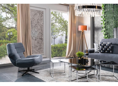 Luxury Armchair Wing Chair Club Chair Fabric Modern Living room Relax Swivel Lounge