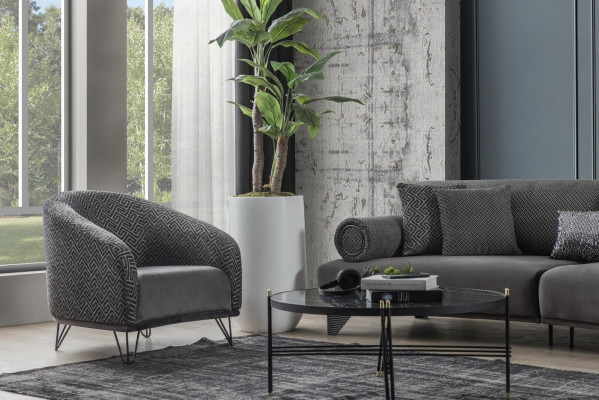 Armchair Single Seater Sofa Couch Upholstery 1 Seat Club Chair Fabric Modern Living room