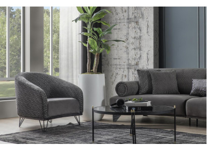 Armchair Single Seater Sofa Couch Upholstery 1 Seat Club Chair Fabric Modern Living room