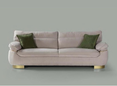Three Seater Sofa 3 Seat Sofa Couches Fabric Couch Furniture Modern Velvet Soft Beige