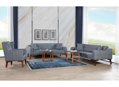 Sofa set 3+3+1 Seat Complete e Suite Sofa Armchair Textile 3 pieces